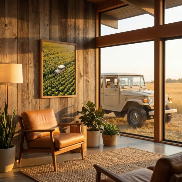 Land Cruiser 40 Series in Sunflower Field - Image 3