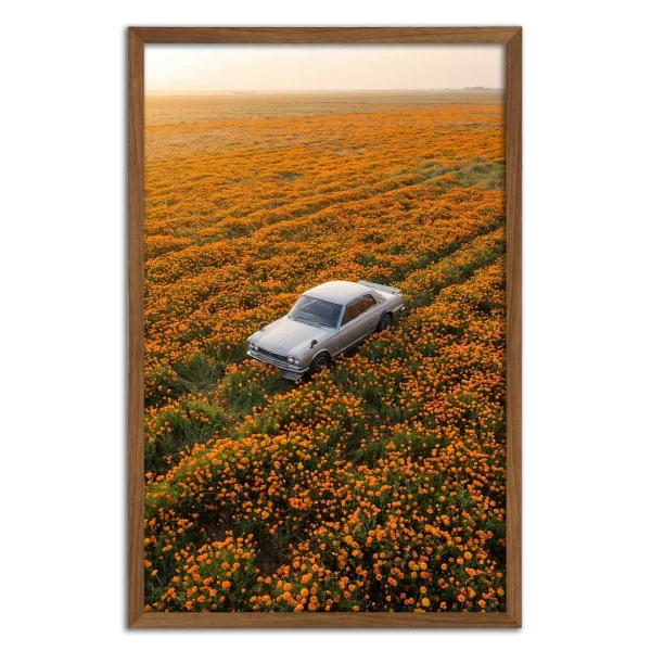 Hakosuka Skyline GTR in Orange Flower Field